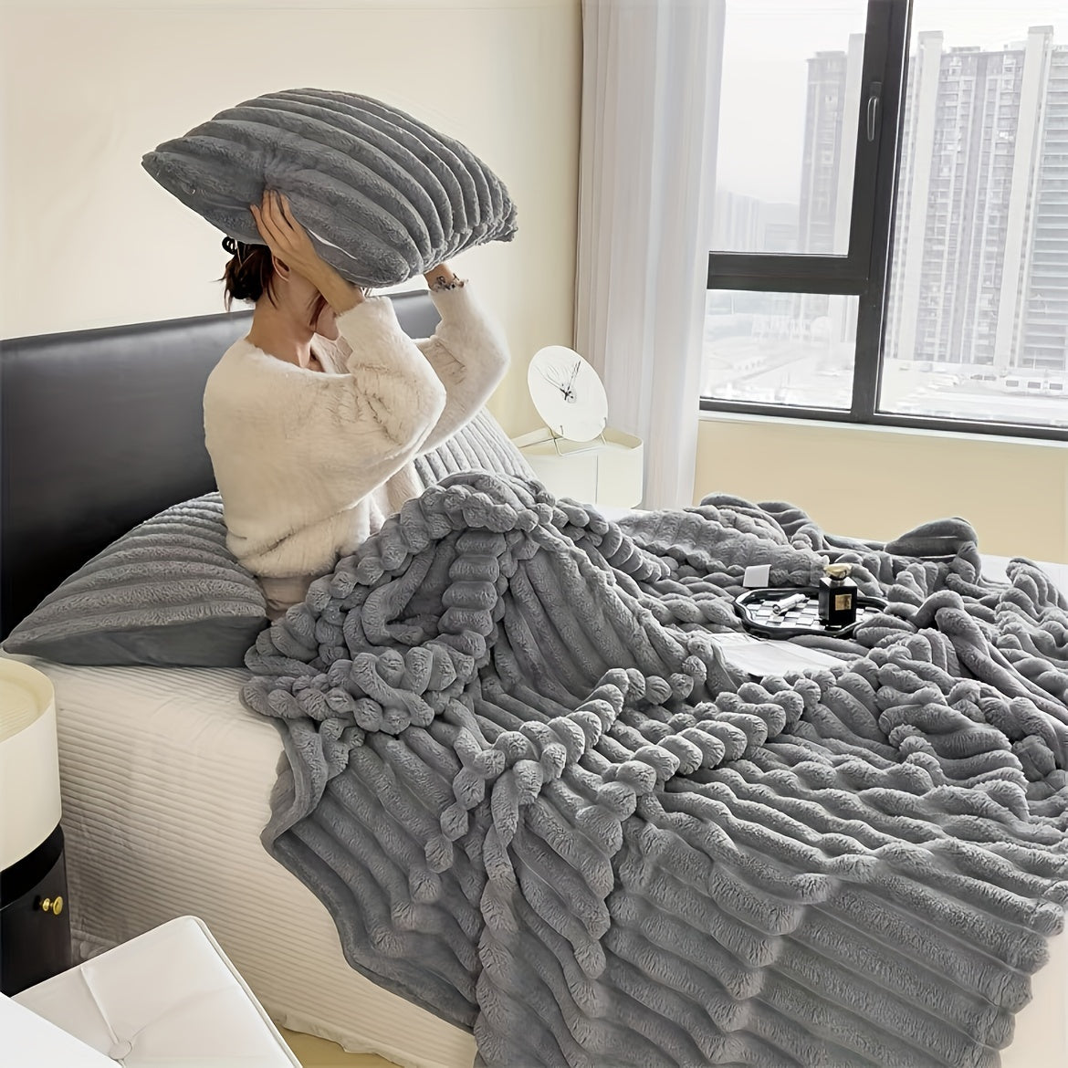LuxeFleece – Elegante Franse Stijl Deken voor Comfort