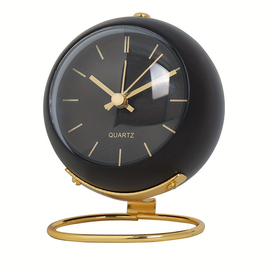 EleganceTime - Luxe Quartz Wekker in Metaaldesign