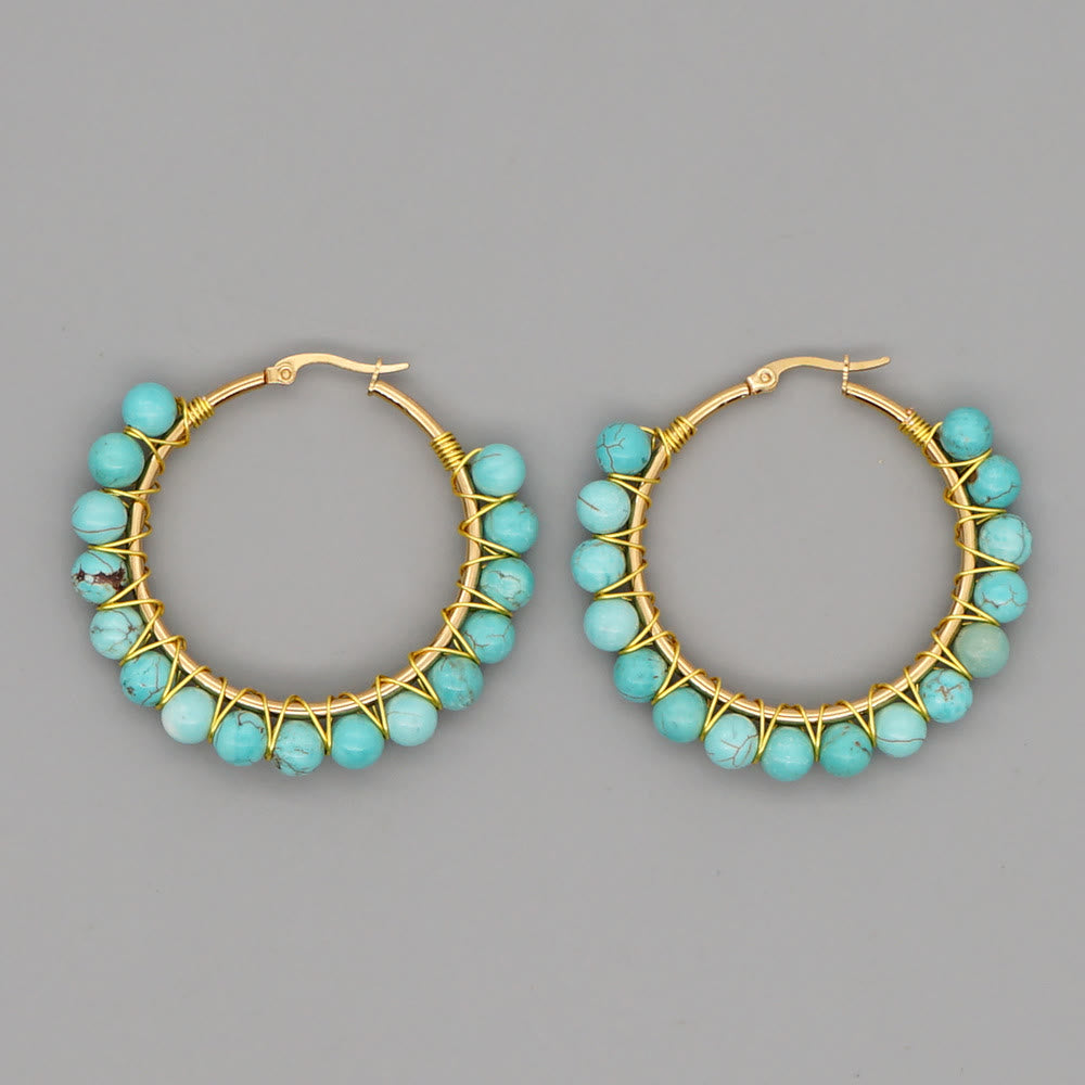 Sanne's Elegant Boho Nature-Inspired Crystal Hoop Earrings