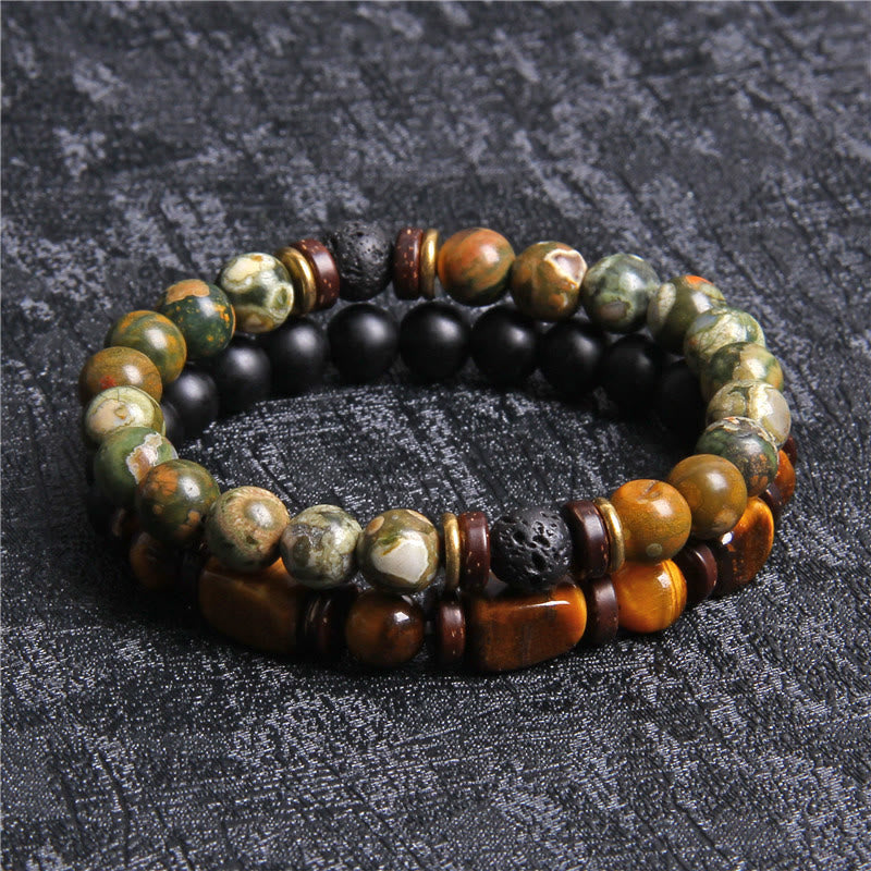 Stylish Afrikaans Turquoise & Tiger Eye Bracelet - Naya Collection