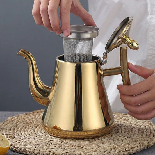 Stijlvolle Infusio Theepot - van Roestvrij Staal voor Perfecte Theemomenten