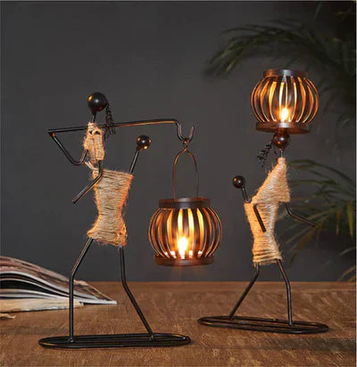 VintageMan - Retro Elegante Kaarsenhouder voor Interieur