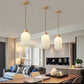 VintageLight - Stijlvolle Houten en Glazen Hanglamp