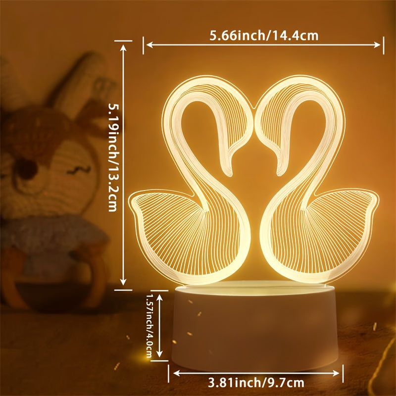 SwanLight – 3D LED Tafellamp met Modern Acryl