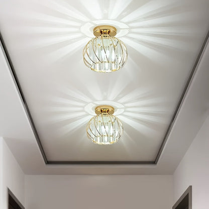 CrystalGlow - Luxe Kristallen Ganglamp, Zwart Goud