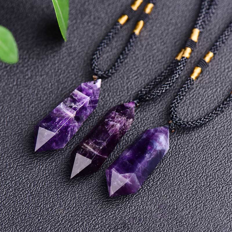 Amethist Healing Crystal Necklace - Lyra Collection