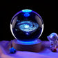 LumiSphere - Luxe 3D Kristallen Tafellamp met Houten Voet