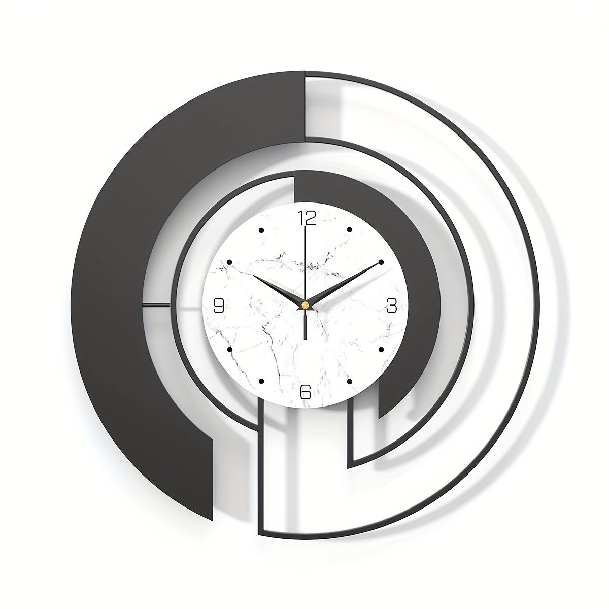 GeoClock - Elegante Zwarte Geometrische Muurklok