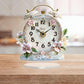 GlamTime Clock - Luxe Acryl Bloemen Wecker met Edelsstenen