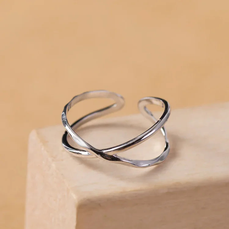 Verstelbare Dubbele Lijnen Ring - Elegant Lina Design