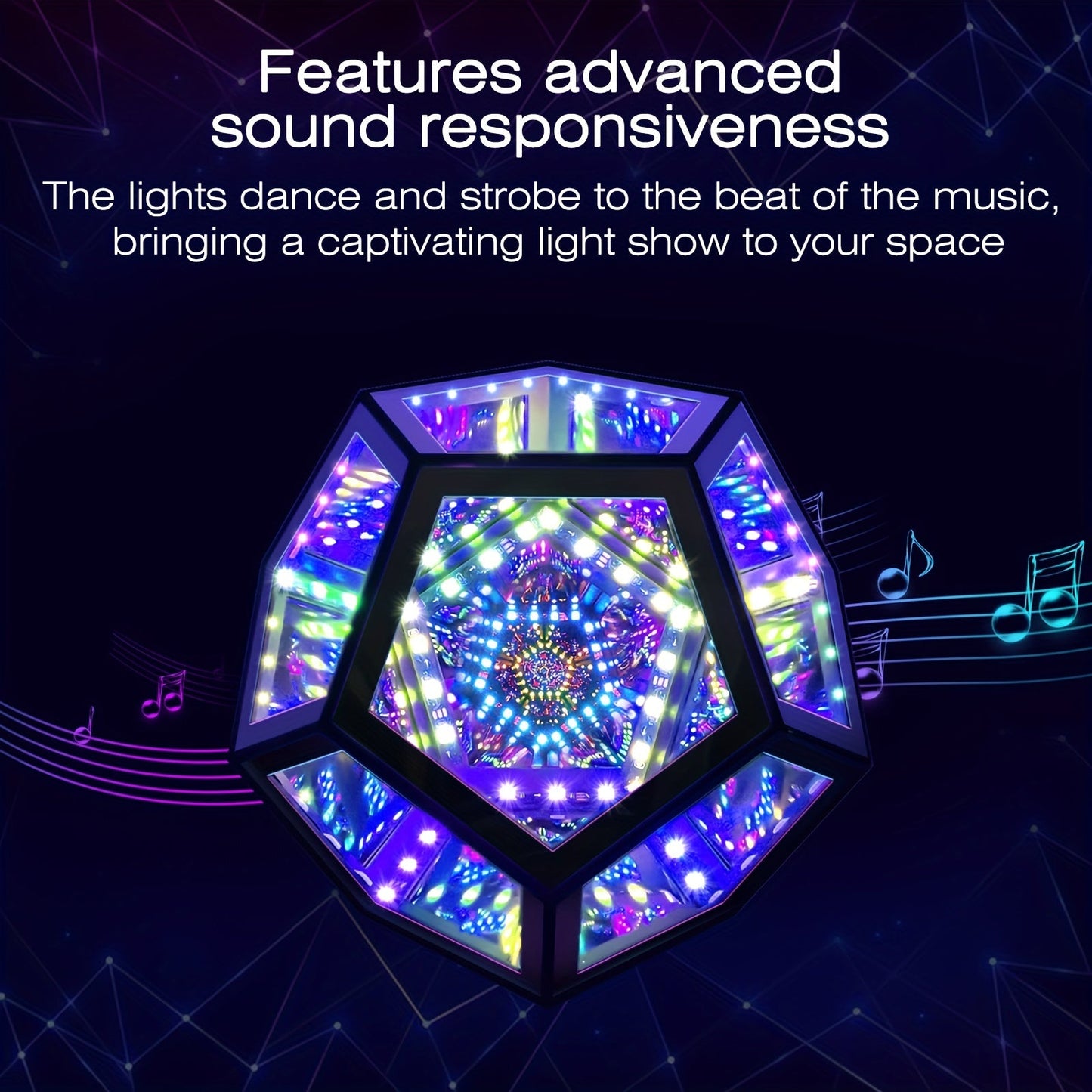 InfinityGlow – 3D Kleurrijke Dodecaëder Lamp met RGB Verlichting