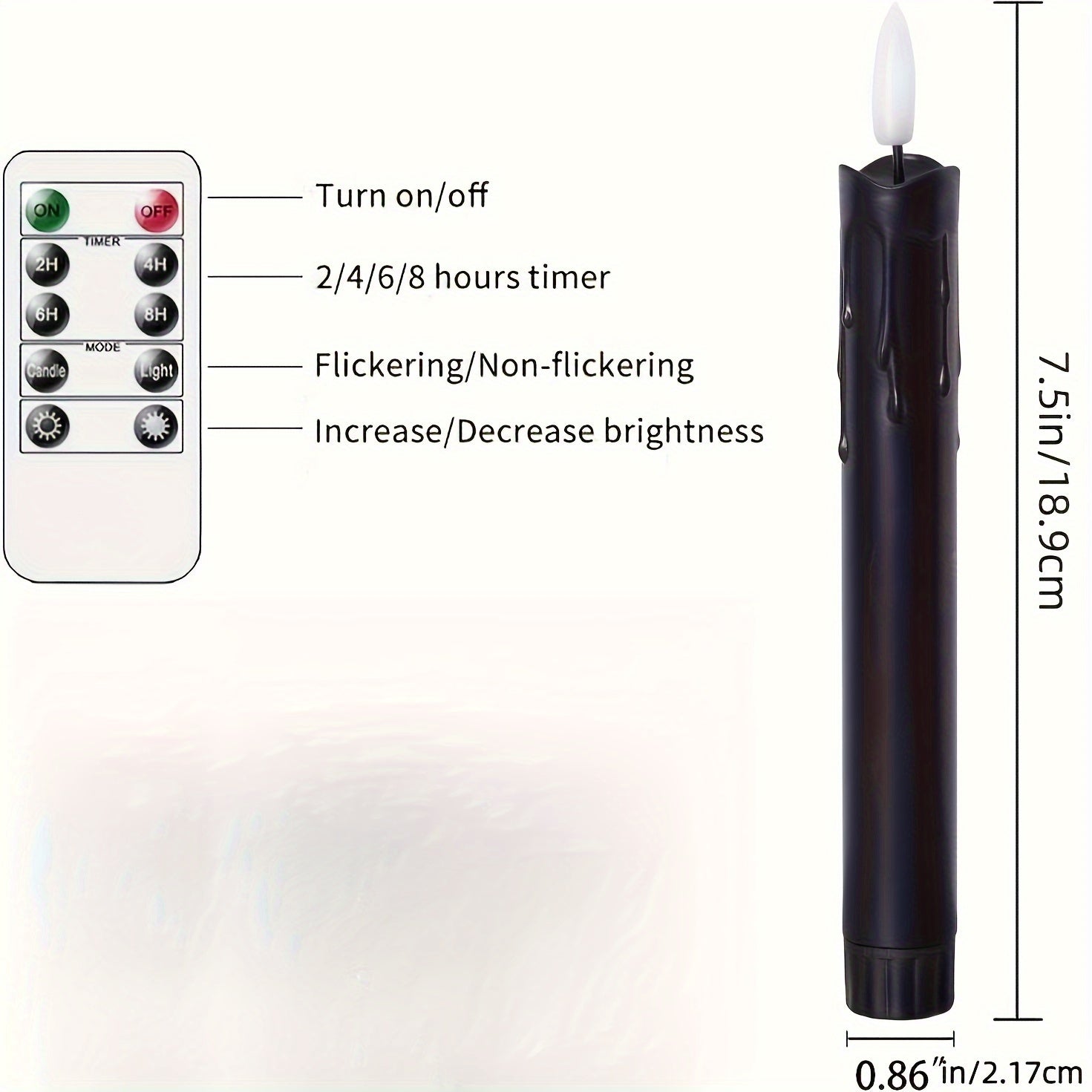 FlameFree - Set van 6 LED Kaarsen met Afstandsbediening