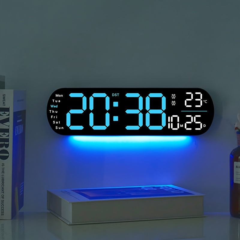 LumoView Clock - Slimme LED Wandklok met Datum & Temp