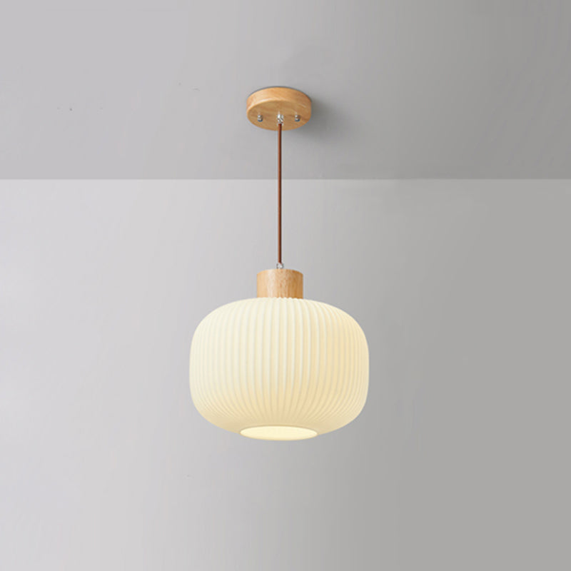 VintageLight - Stijlvolle Houten en Glazen Hanglamp