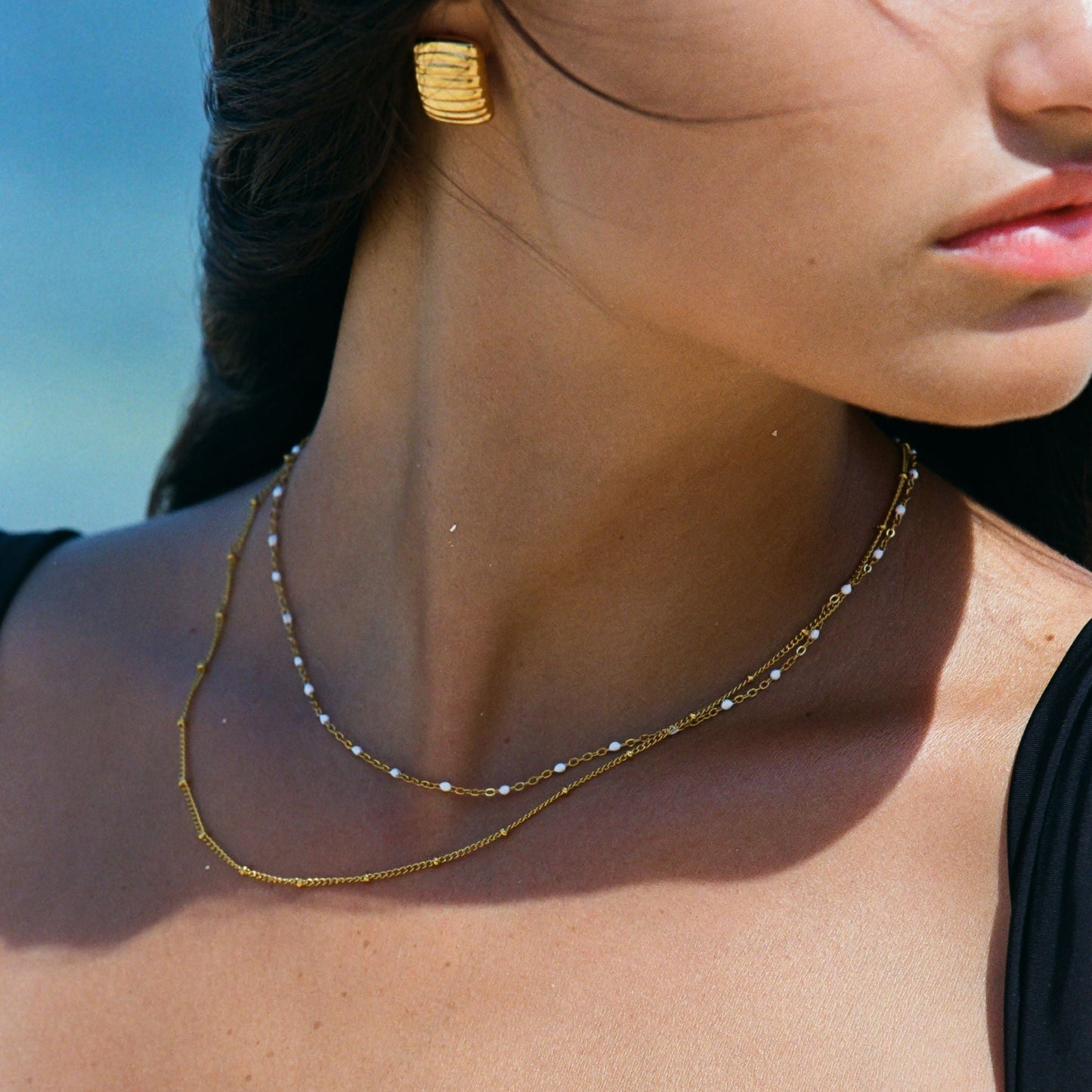 Amara Dubbele Kralen Choker - Elegant en Uniek!