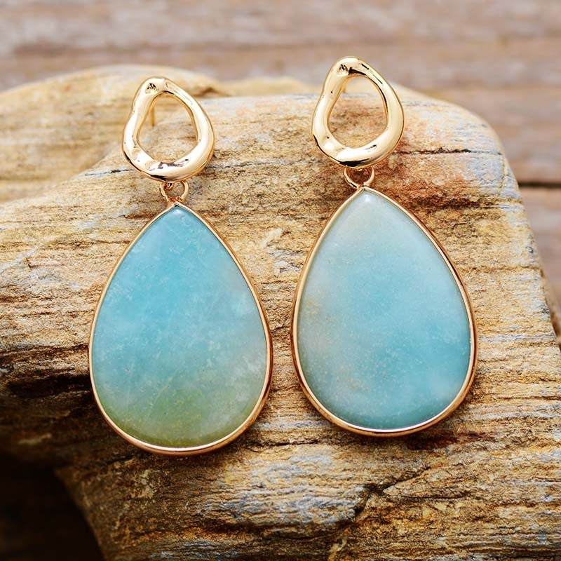 Amara Earrings – Tropische Amazoniet Sieraden
