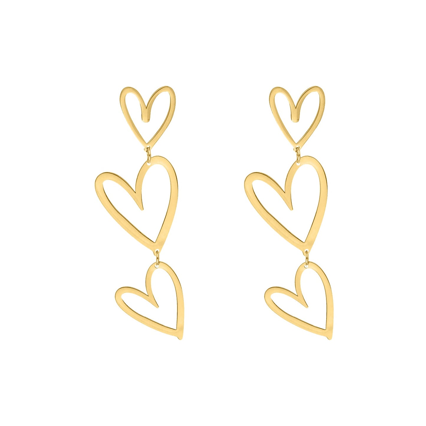 TripleHeart Earrings - Elegante & Trendy Oorbellen