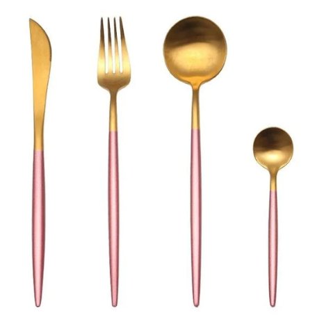 Gouden & Zilveren 24-Delige Bestekset voor Luxe Dineren