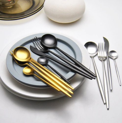 Gouden & Zilveren 24-Delige Bestekset voor Luxe Dineren