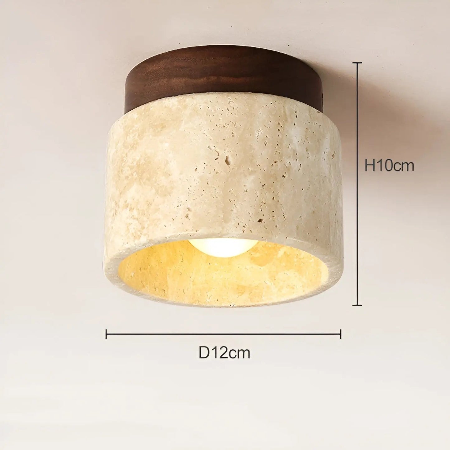 LumiZen Luxe - Japans Geïnspireerde LED Sfeerlicht met Travertijn en Hout