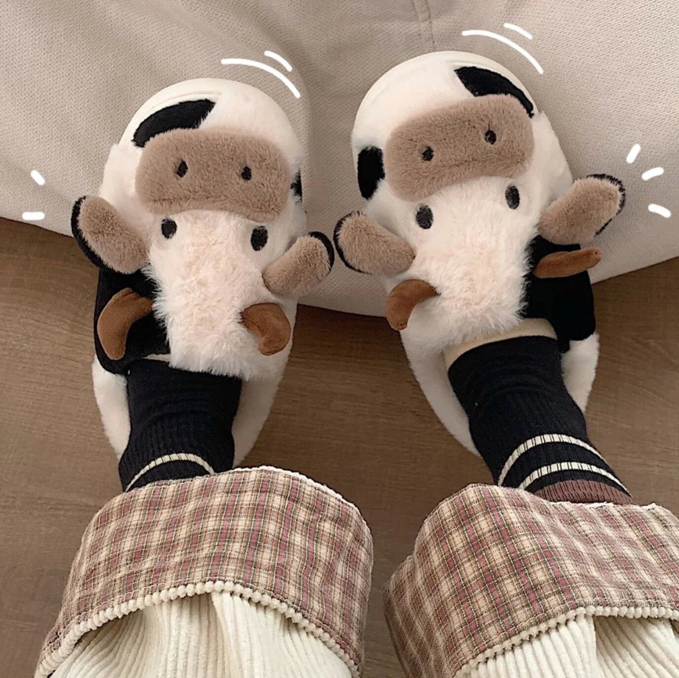 CozyCows - Luxe Warmte Slippers met Anti-slip Zool