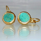 Elegante Gouden Oorbellen met Stralend Turkoois - Sofia Collection