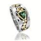 Aurora Vintage Ring with Enchanting Green Crystal