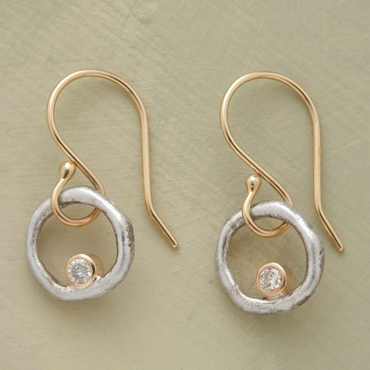 Elegante Seraphina Vintage Gouden en Zilveren Zirkonia Oorbellen