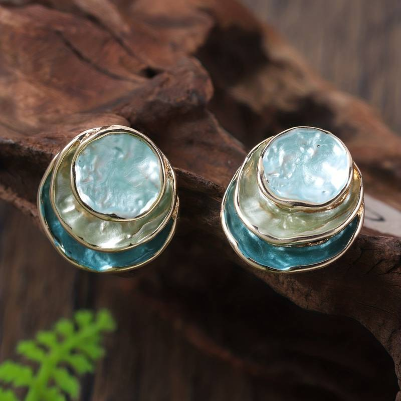 Charming Celina Vintage Multi-Layered Round Earrings