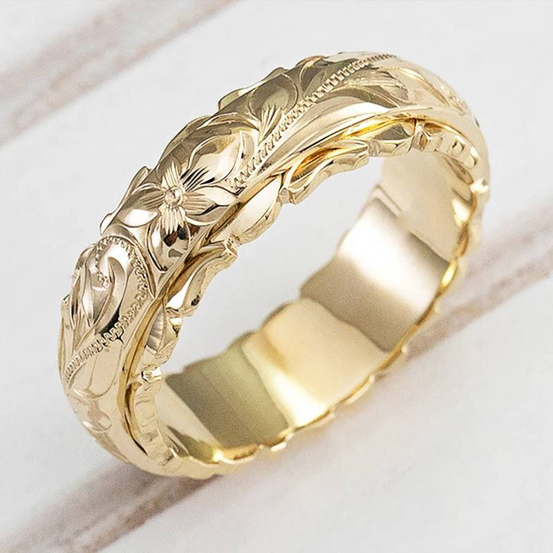 Charming Vintage Golden Floral Ring - Floriana Collection