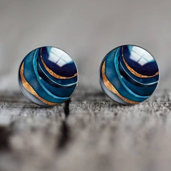 Elegante Blauwe Vintage Oorbellen - Noor voor een Tijdloze Look