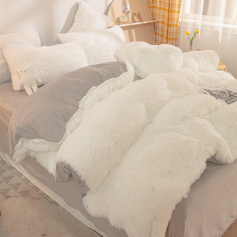 Luxe Pluche Dekbedovertrek Set met Rits