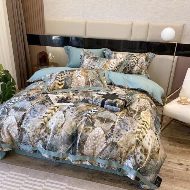 Feather Heathe – Luxe Dekbedovertrekset van Egyptisch Katoen