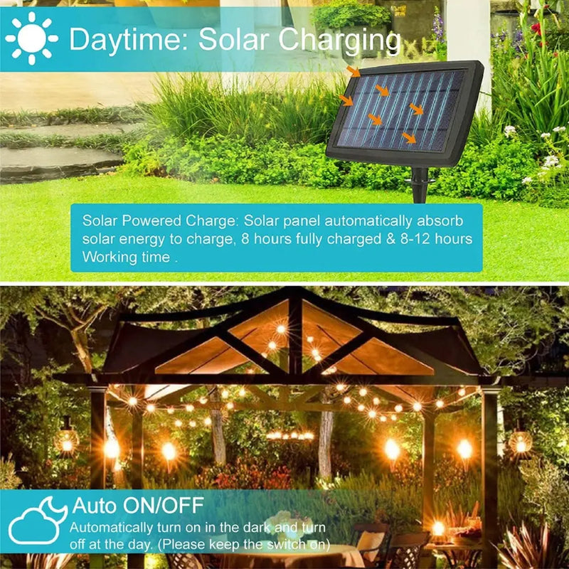LED Solar Lichtsnoer Deluxe - Creëer de perfecte sfeer in jouw tuin!