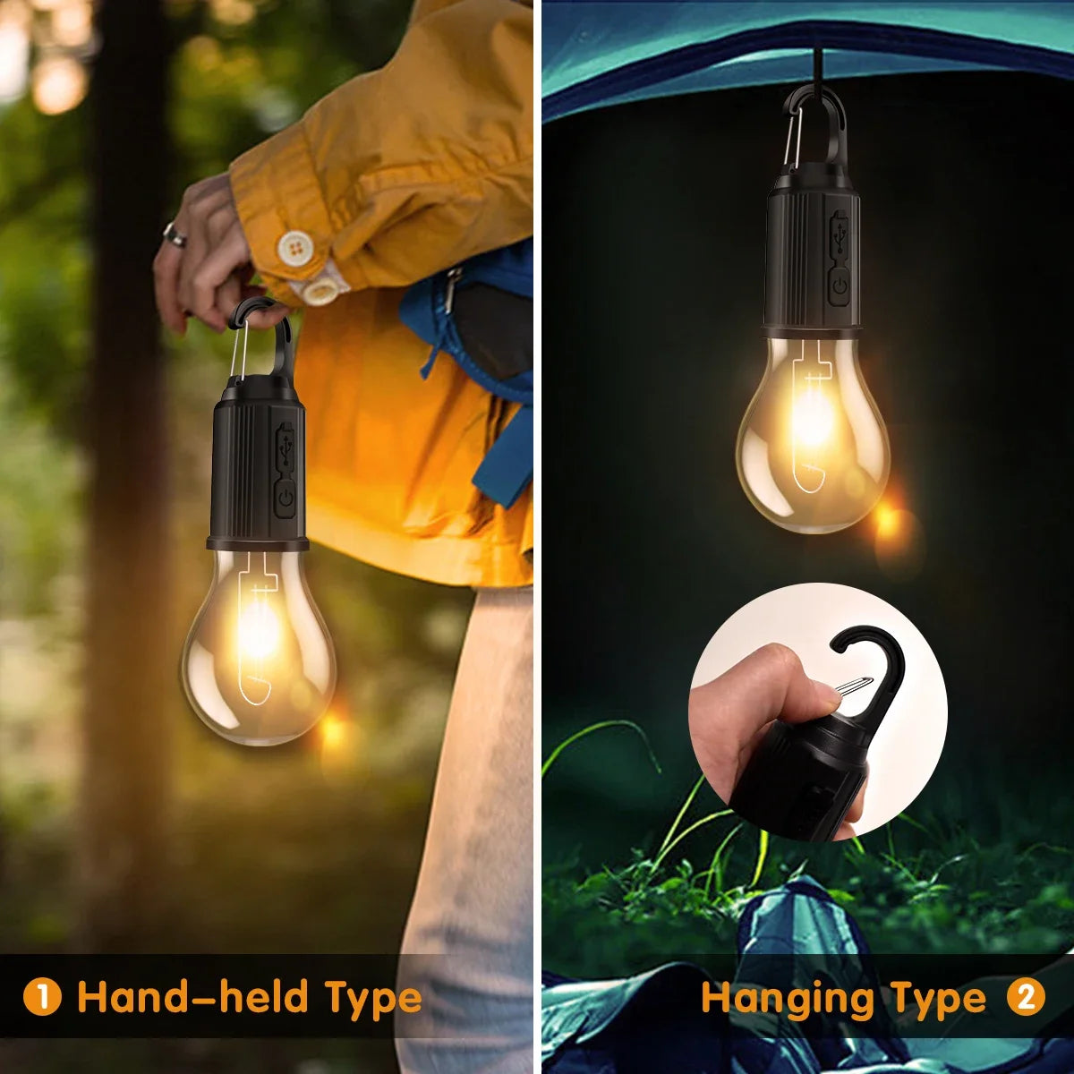Oplaadbare Retro Gloeilamp - Perfect voor op de Camping!