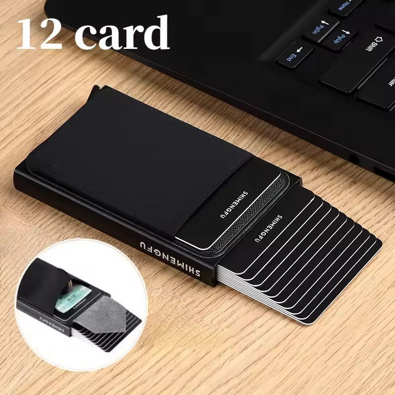RFID Pop-Up Wallet – Aluminium Kaartenhouder voor 12 Kaarten