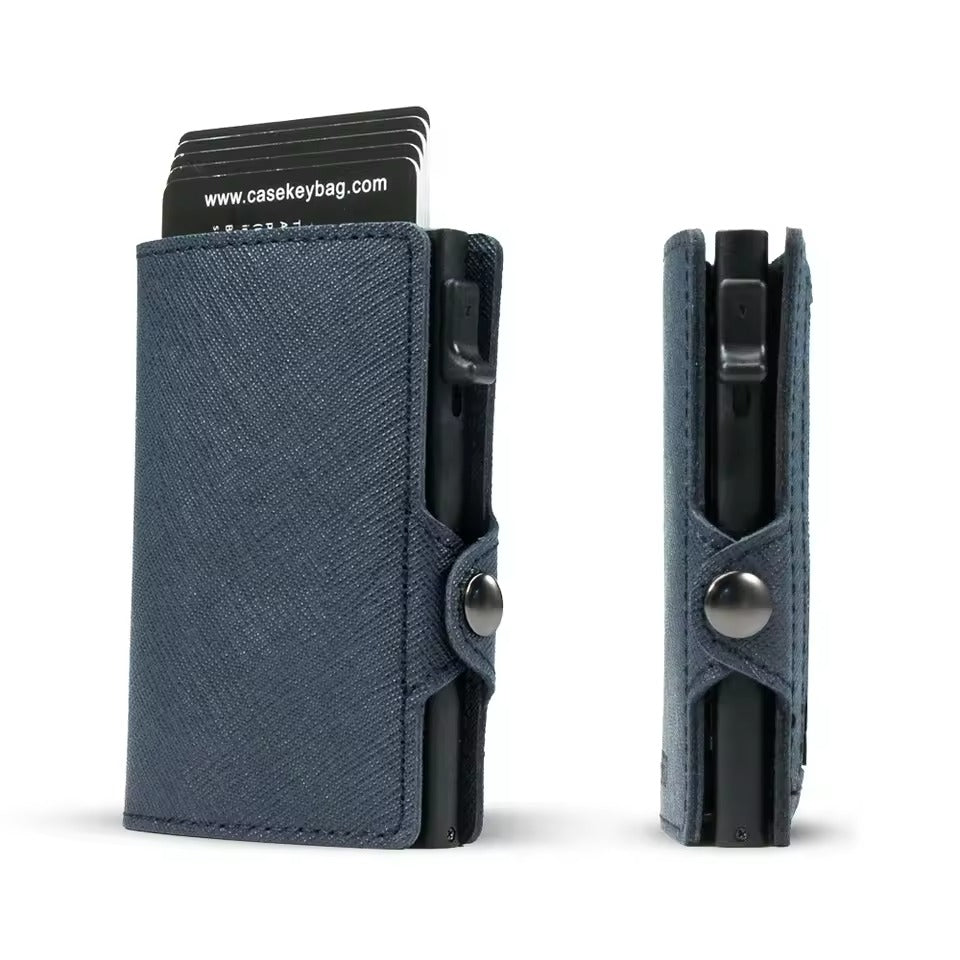 RFID Slim Wallet – Leren Pop-Up Kaartenhouder Heren Portemonnee