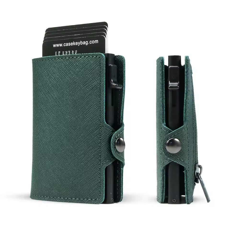 RFID Slim Wallet – Leren Pop-Up Kaartenhouder Heren Portemonnee