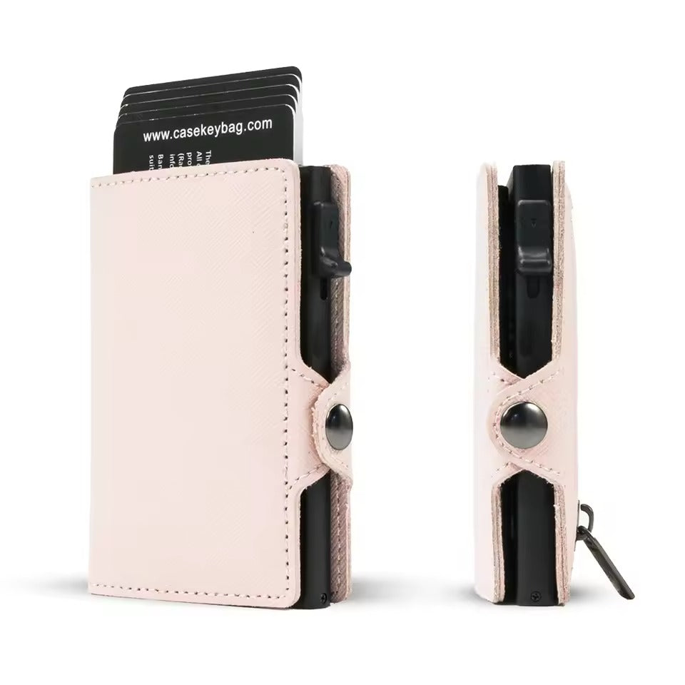 RFID Slim Wallet – Leren Pop-Up Kaartenhouder Heren Portemonnee