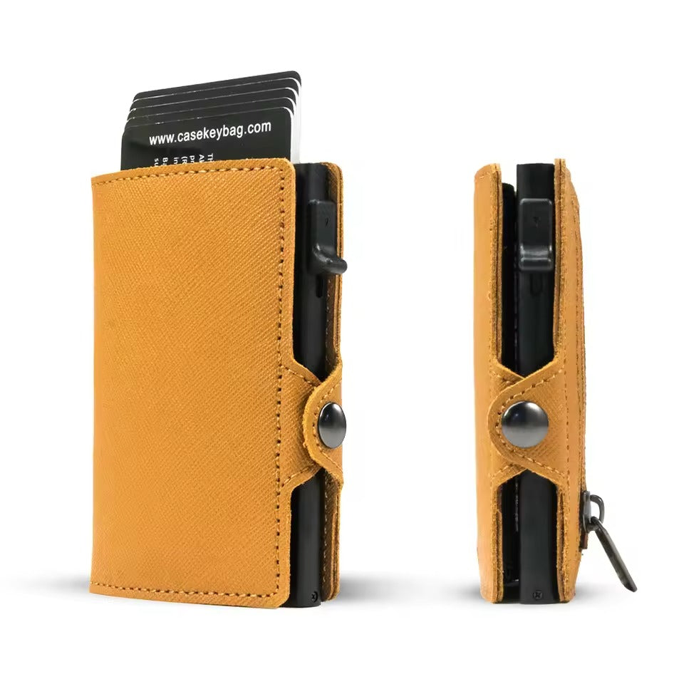 RFID Slim Wallet – Leren Pop-Up Kaartenhouder Heren Portemonnee