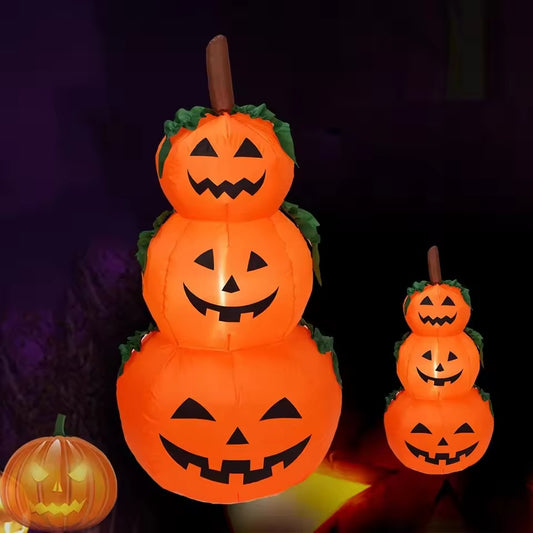 Halloween Opblaasbare Pompoen 1,2M met LED Verlichting voor Tuin en Huis