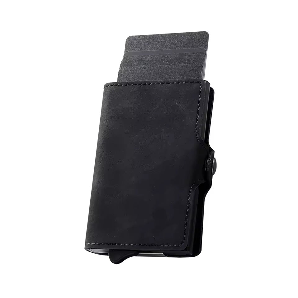 RFID Vintage Pop-Up Wallet – Leren Slimme Portemonnee met Airtag Slot