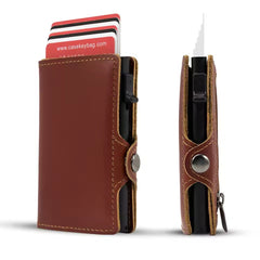 RFID Leren Pop-Up Wallet – Slimme Portemonnee met Muntvak