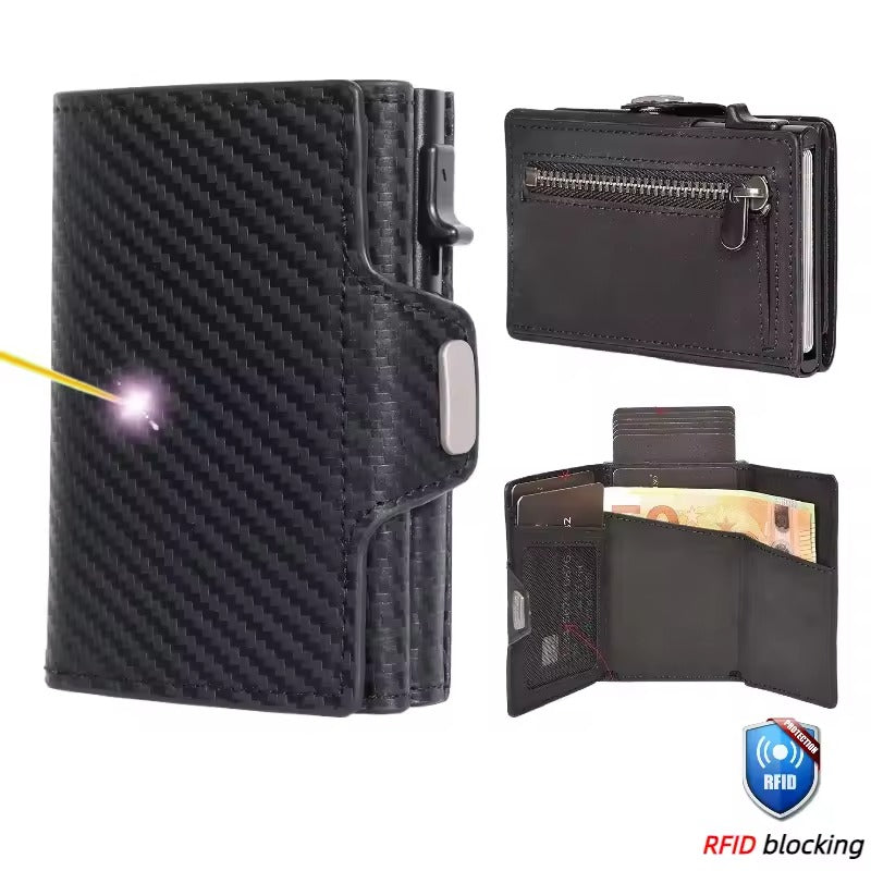 RFID Leren Heren Portemonnee – Compacte Minimalistische Wallet