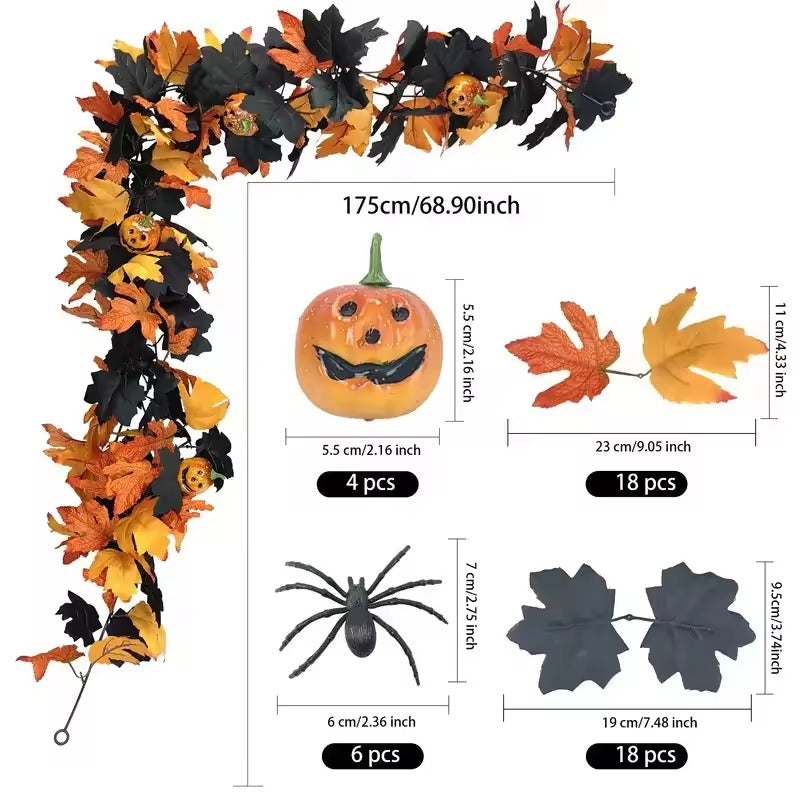 Halloween Slinger – Kunstbladeren & Pompoenen Herfstdecoratie
