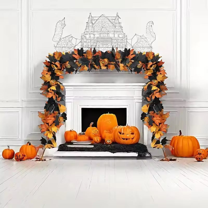 Halloween Slinger – Kunstbladeren & Pompoenen Herfstdecoratie