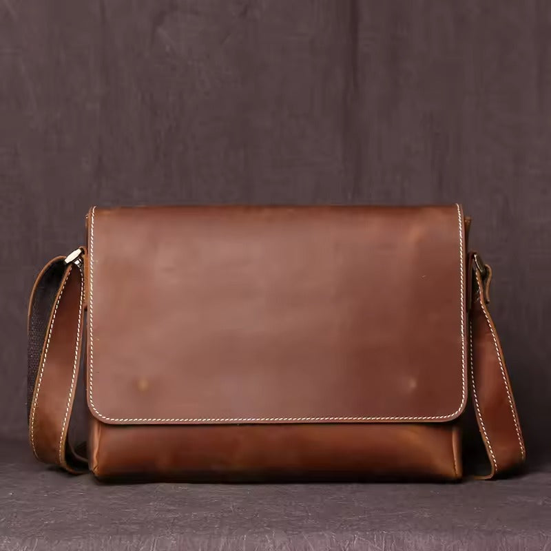 Leren Schoudertas Heren – Retro Crazy Horse Crossbody Bag
