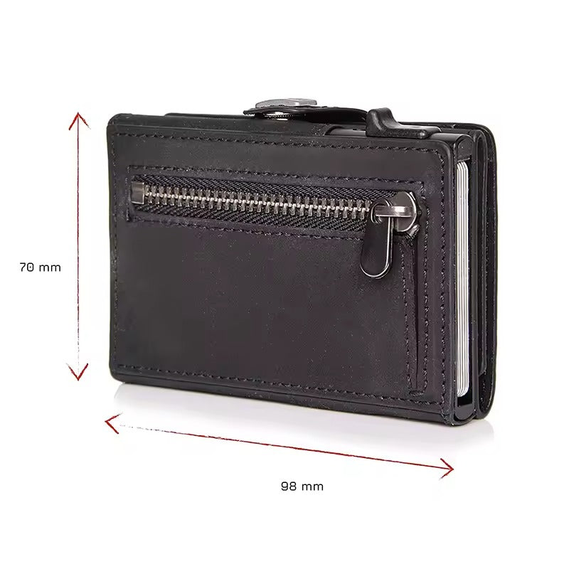 RFID Leren Heren Portemonnee – Compacte Minimalistische Wallet