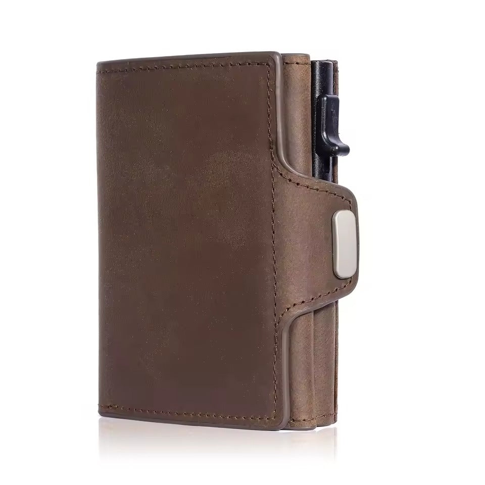 RFID Leren Heren Portemonnee – Compacte Minimalistische Wallet