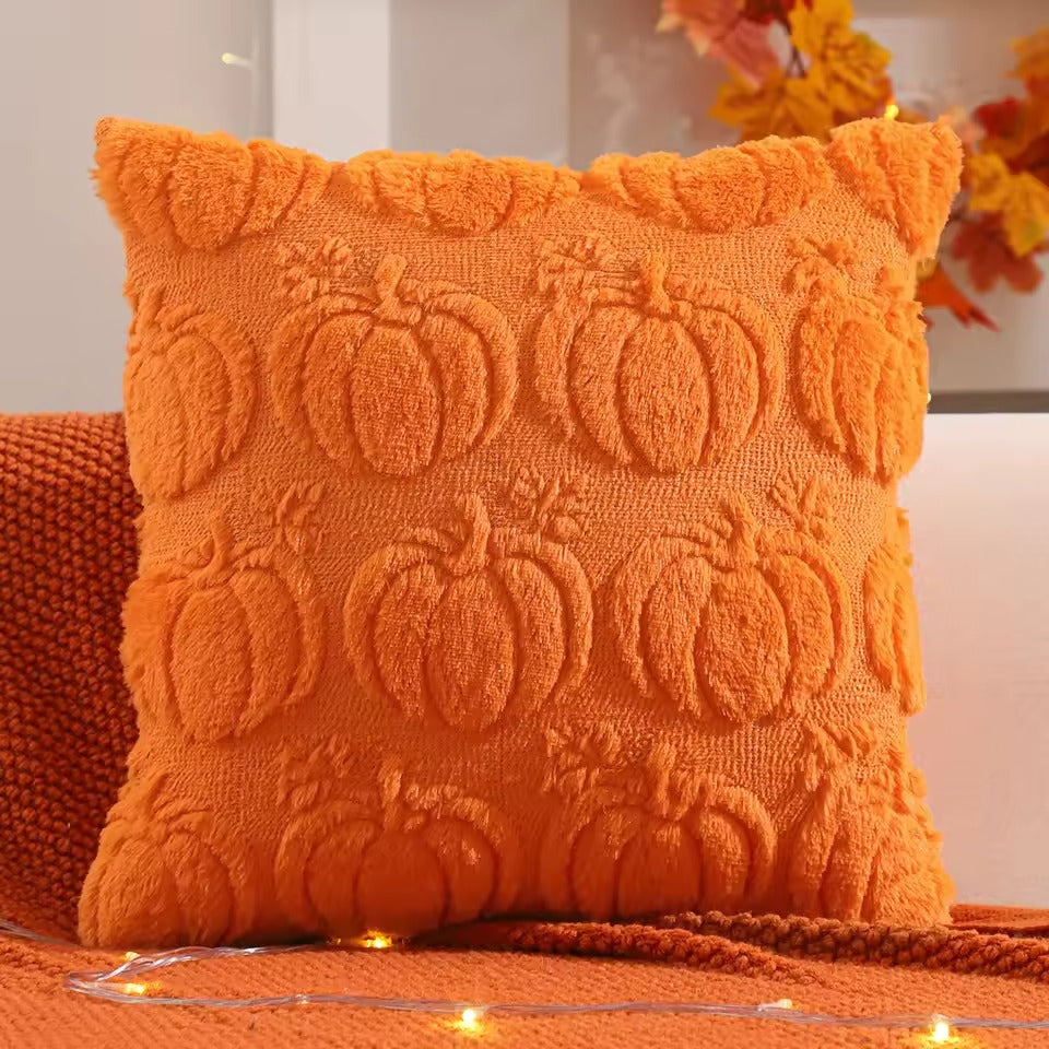 Halloween Kussenhoes – Quilted Pompoen & Spook Herfst Decoratie